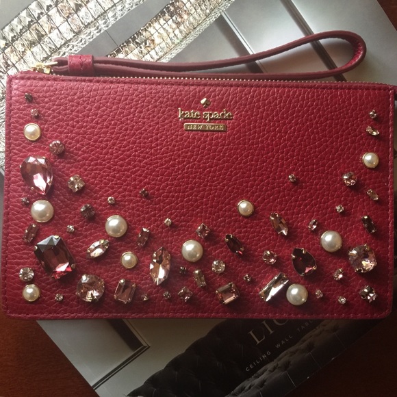 Kate Spade Embellished Leather Wristlet - Picture 3 of 8